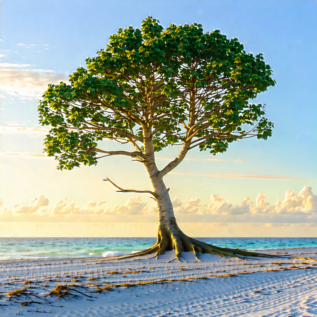 Nature Hdr Photography: Ancient tree in coastal environment