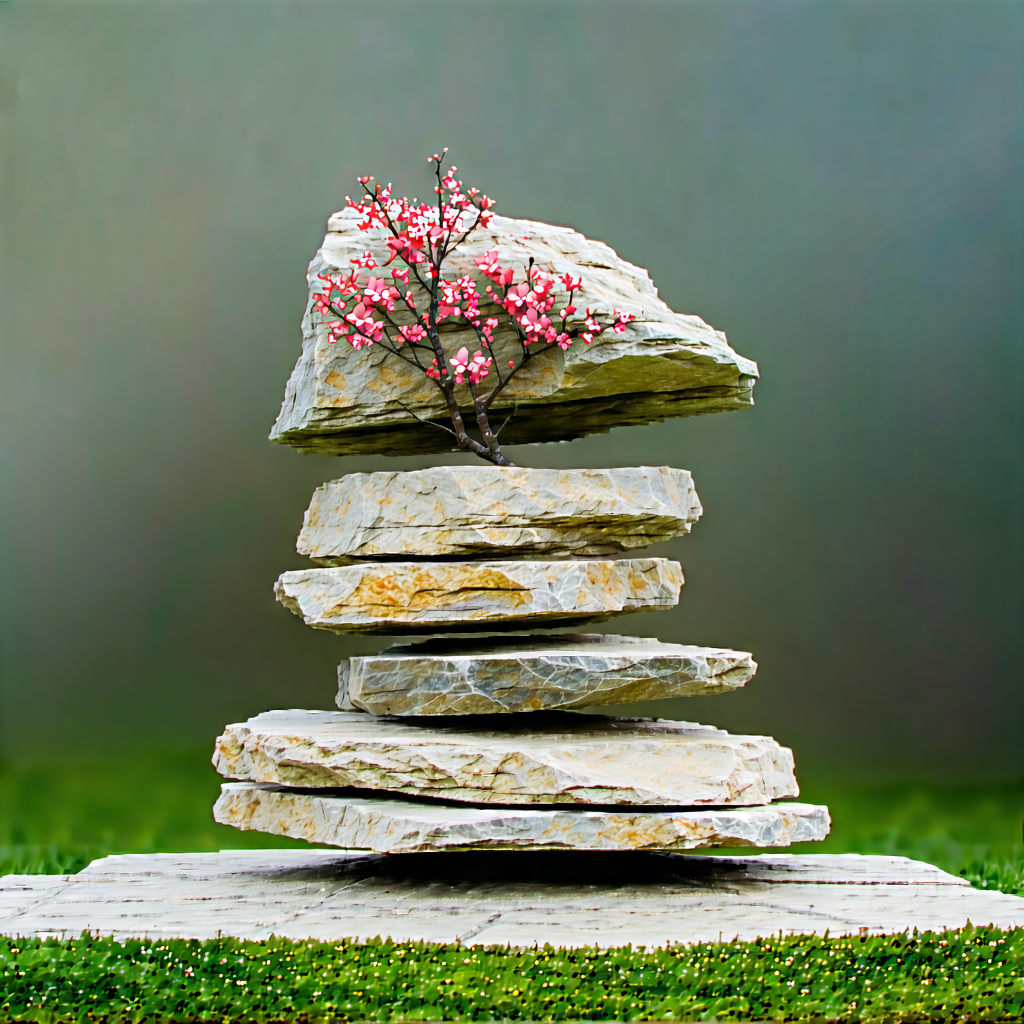 Nature Product Photography: Rock formation in spring bloom