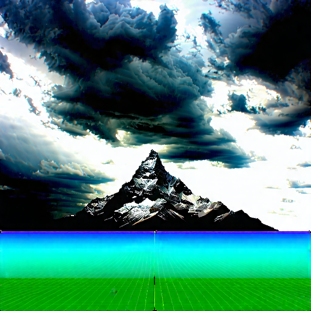 Nature Cinema 4d: Storm Clouds Over Mountain Peak With Mountain Snowy