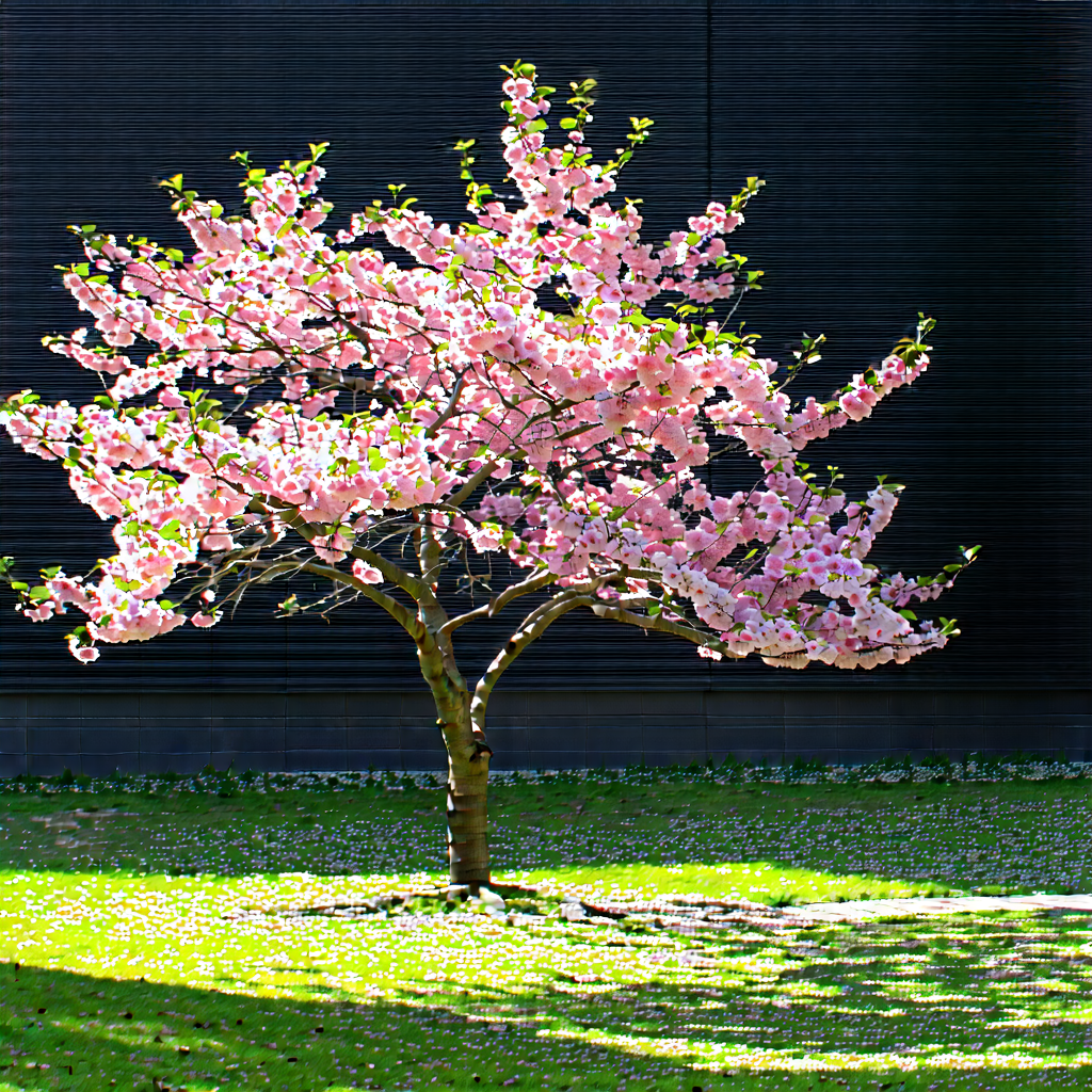 Nature Professional Photography: Cherry Blossoms In Sunlit Clearing With Small Tree
