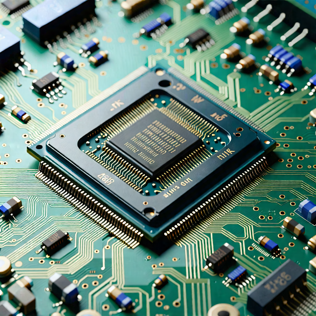 Tech Long Exposure Photography: Close-up of microprocessor
