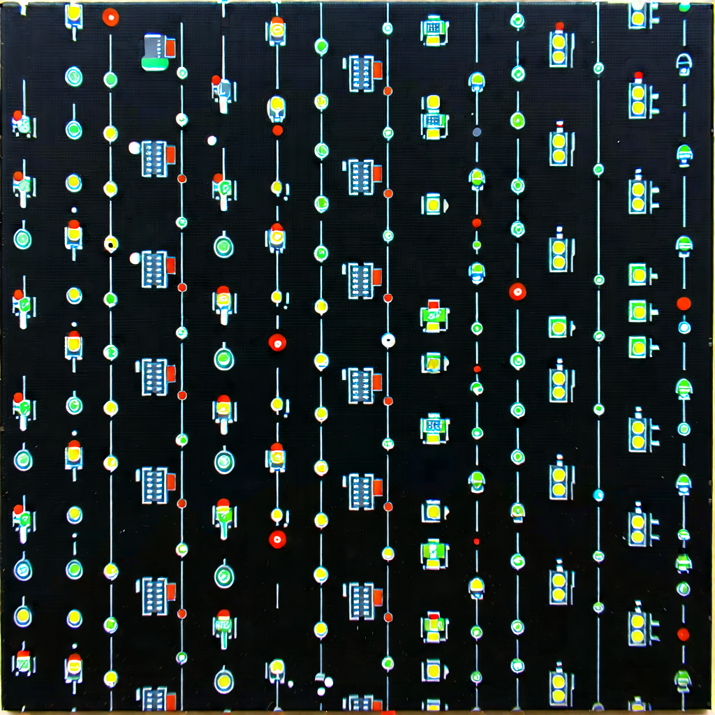 Tech Gouache Painting: Close-up of sensor array
