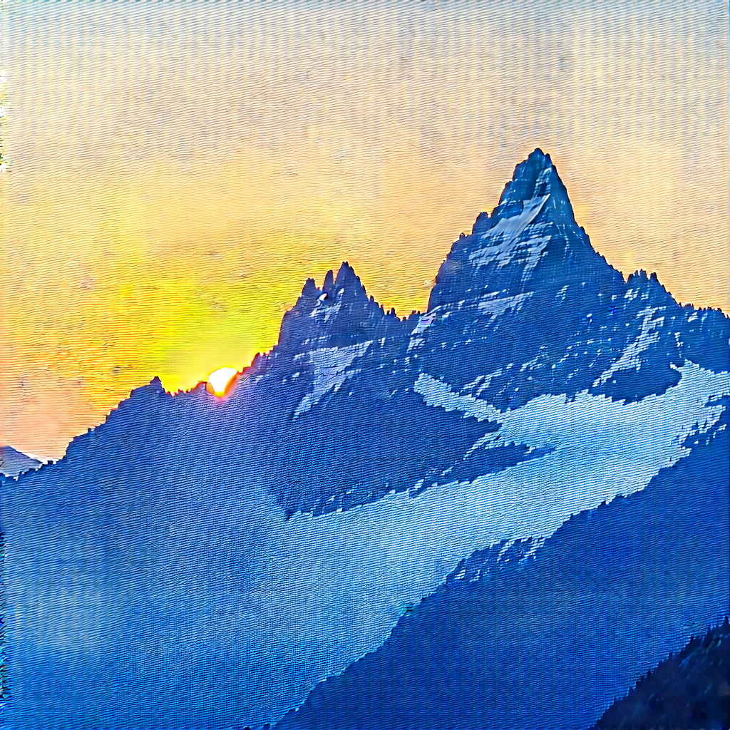 Nature Macro Photography: (mountain:1.46) Range During Sunrise With Large Mountain
