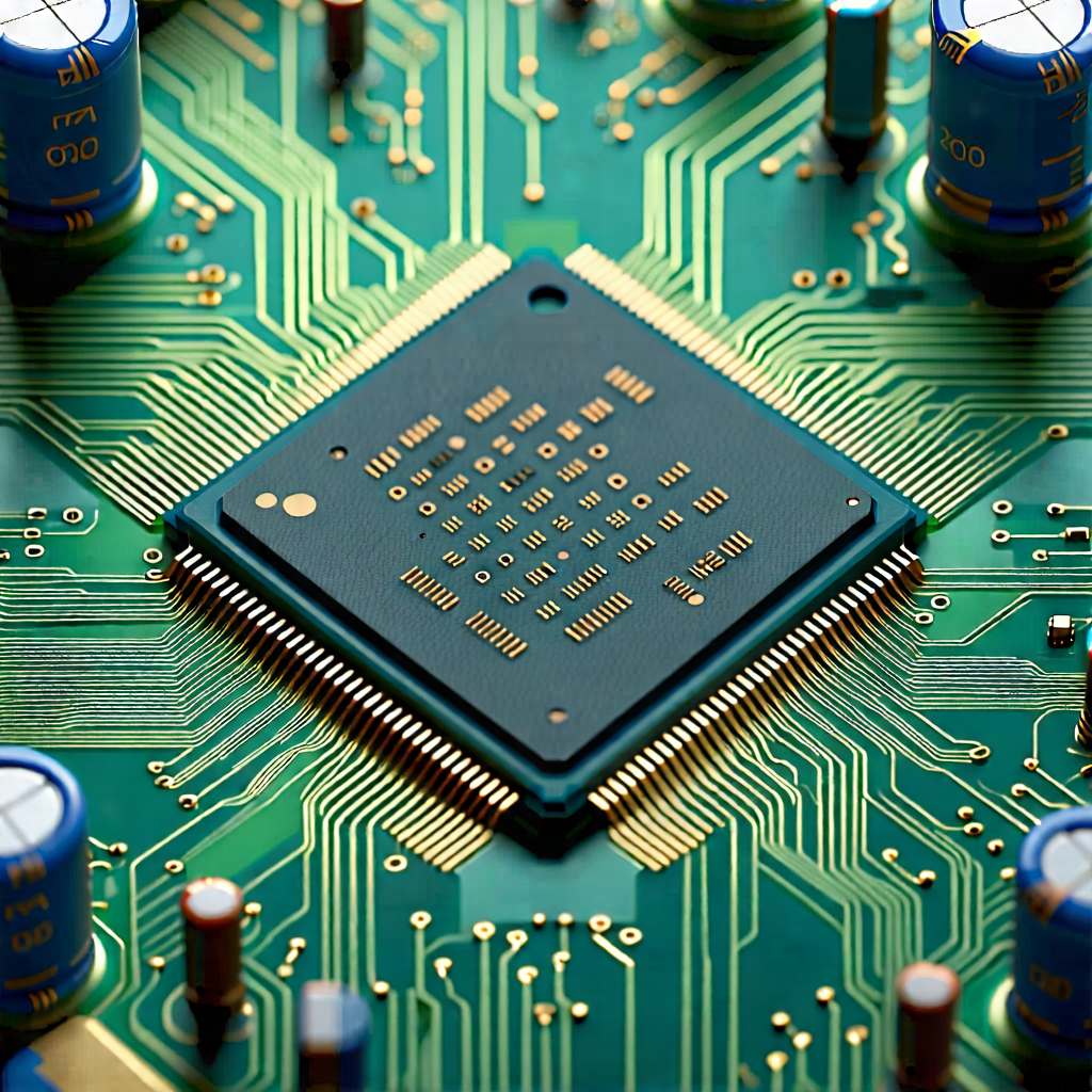 Tech Etching: Close-up of microprocessor