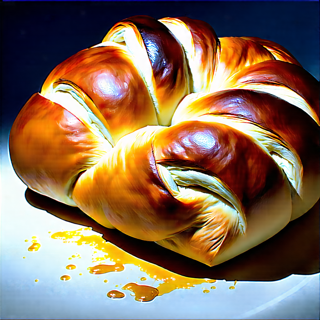 Lifestyle Charcoal Drawing: Artisanal Bread Prepared With Vibrant Colors With Large, Golden-brown
