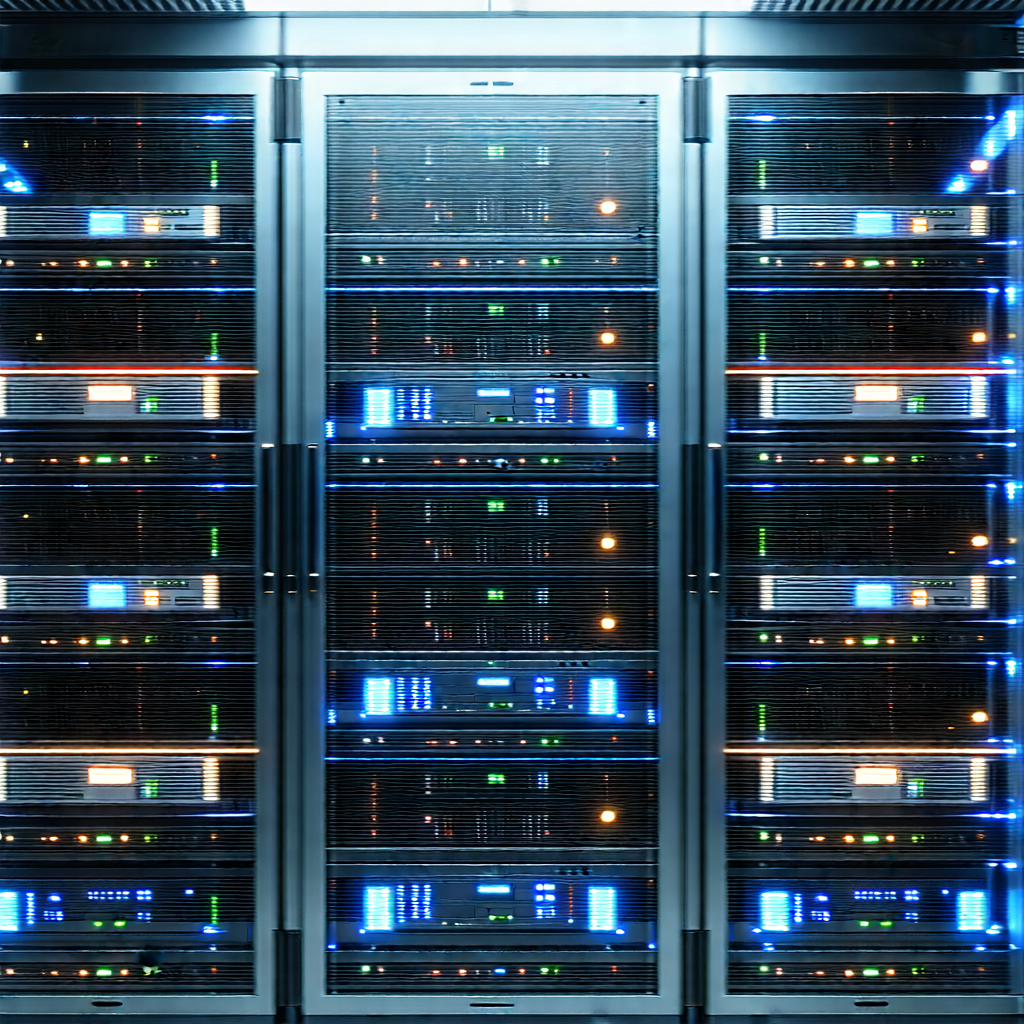 Tech Matte Painting: Server rack with holographic projection