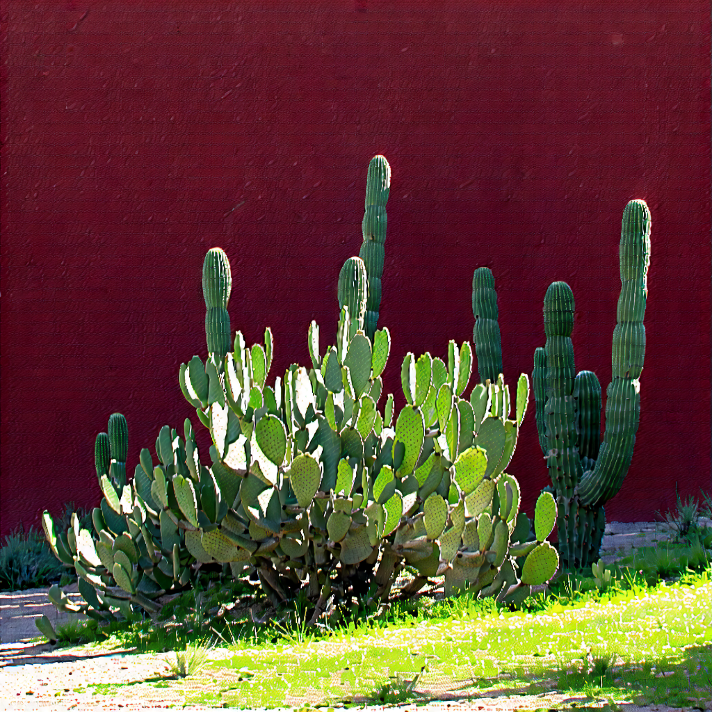 Nature Matte Painting: Cactus In Sunlit Clearing With Image, There