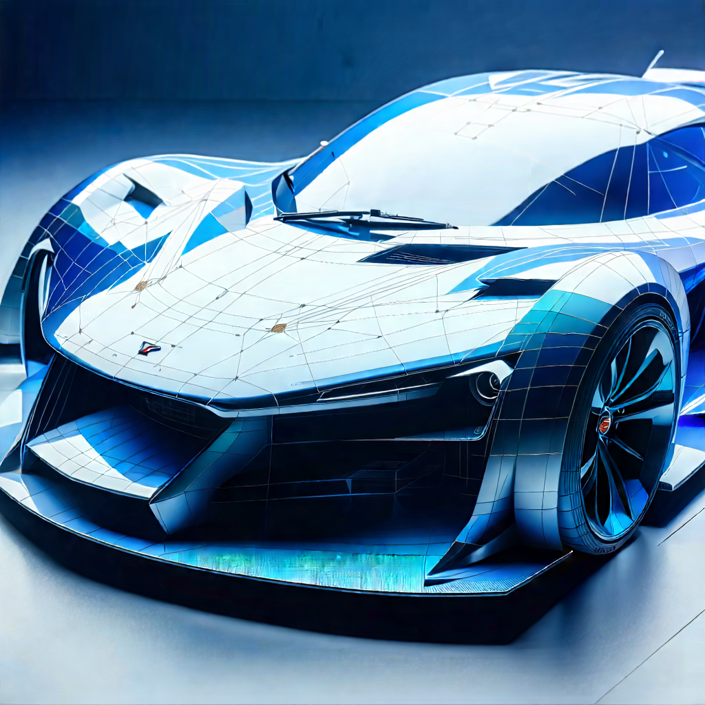 Tech Blueprint Style: Automotive technology in design studio