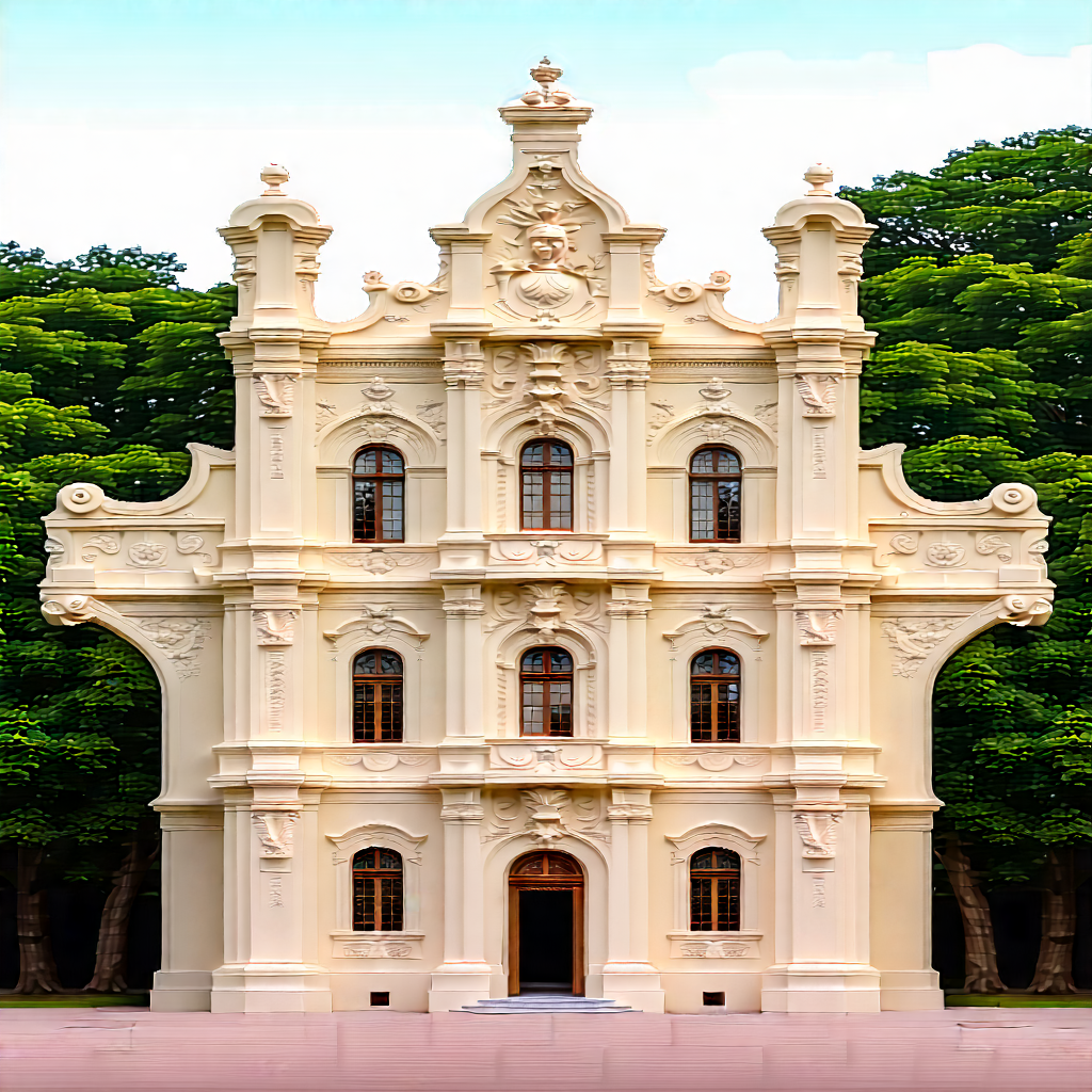 Urban Unreal Engine: Historic (building:1.34) With Artistic Facade With Large, White,
