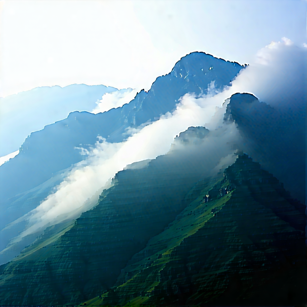 Nature Landscape Photography: (mountain:1.3) range during foggy morning