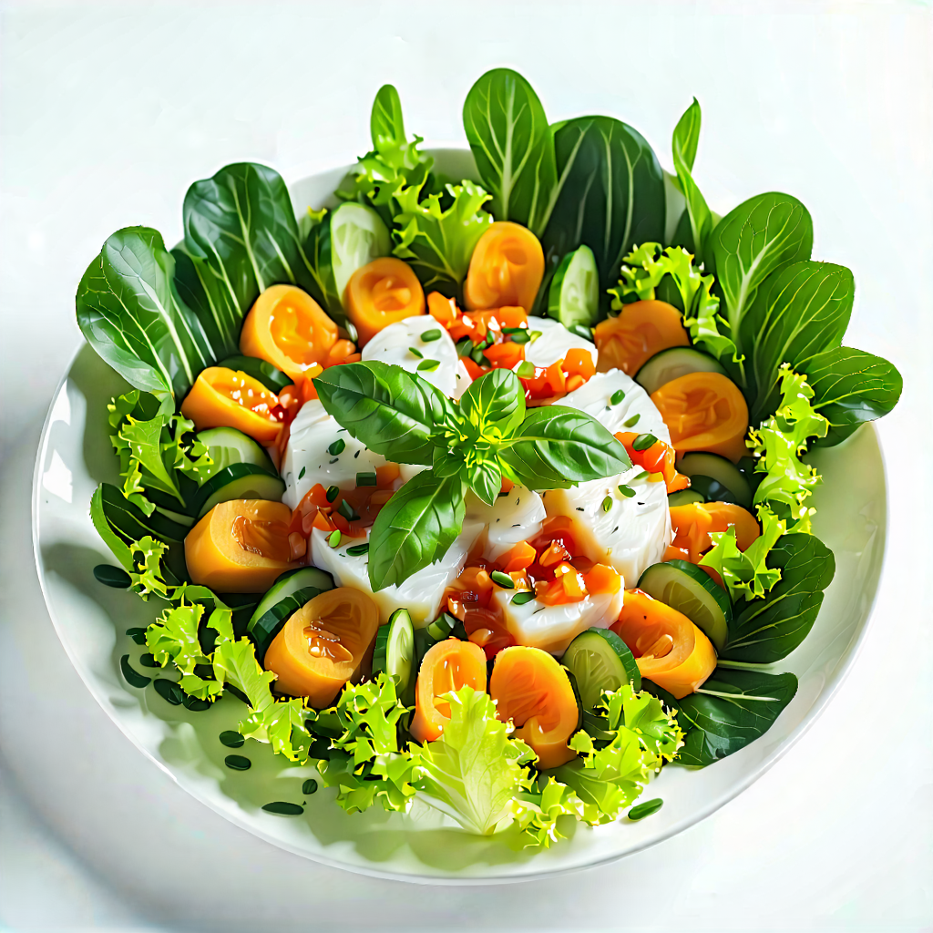 Lifestyle 3d Render: Plant-based Dish Prepared With Seasonal Produce With White Plate