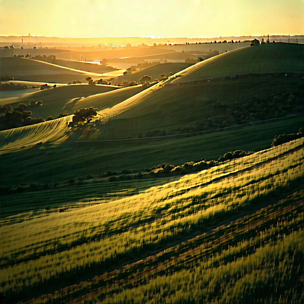Nature Octane Render: Rolling Hills During Golden Hour With Captures Beautiful