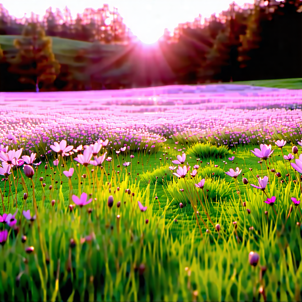 Nature Professional Photography: Meadow During Sunrise With Beautiful, Lush