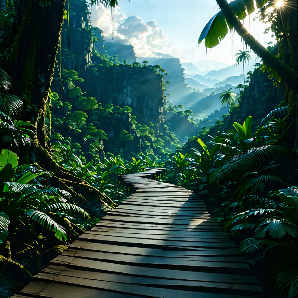 Nature Landscape Photography: Path through tropical jungle