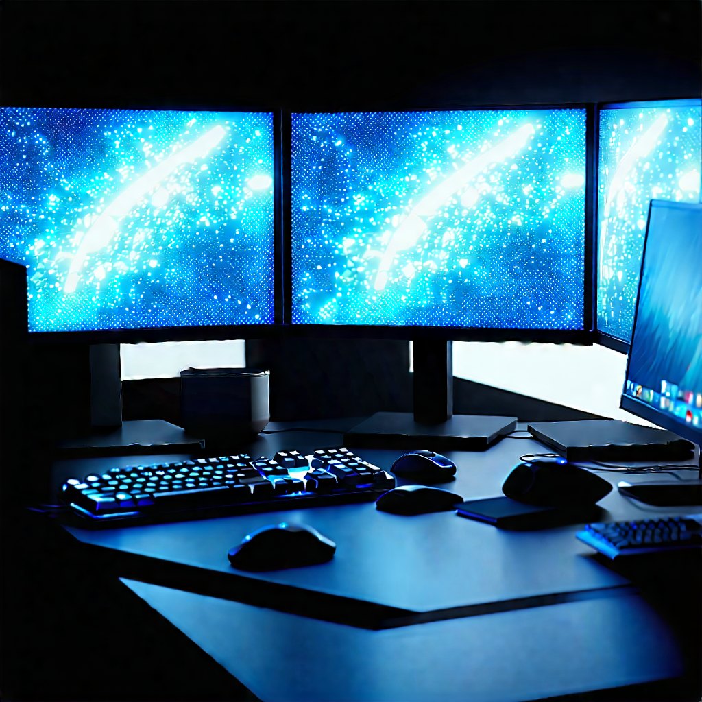Business Isometric Design: Tech professional using multiple monitors
