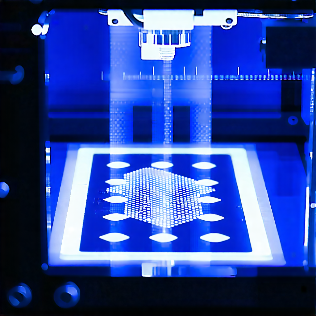 Tech Advertising Photography: 3d printer with holographic projection