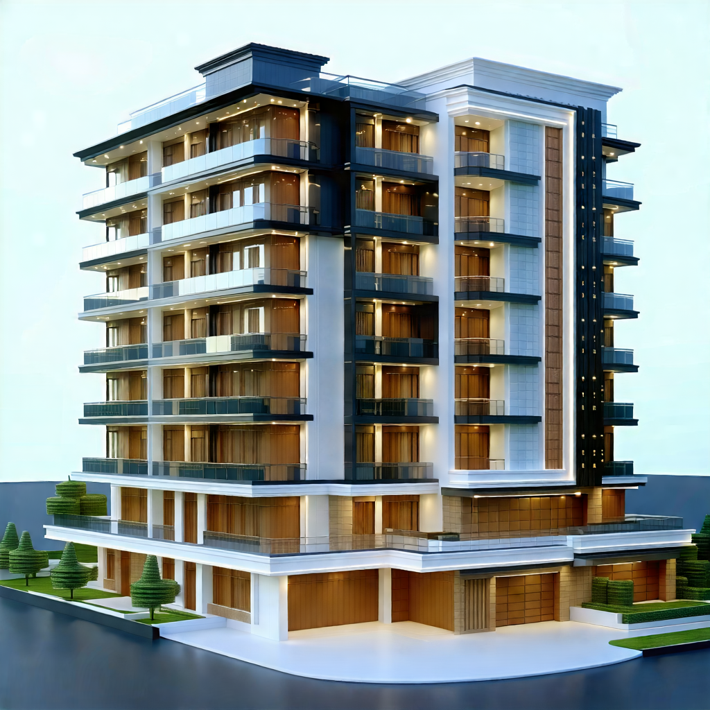 Urban Cinema 4d: Modern Apartment Complex With Ornate Details With Model Large,