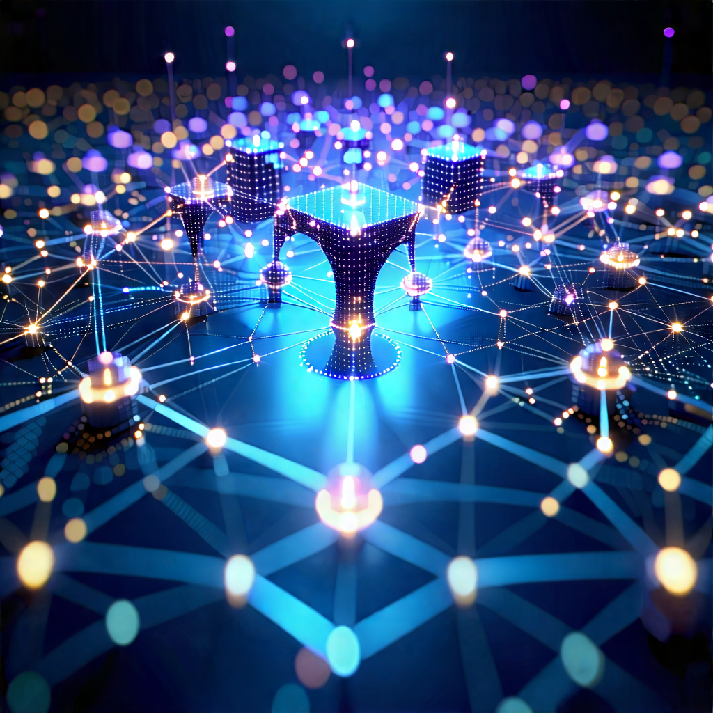 Tech Long Exposure Photography: Blockchain Network Visualization With Image, There