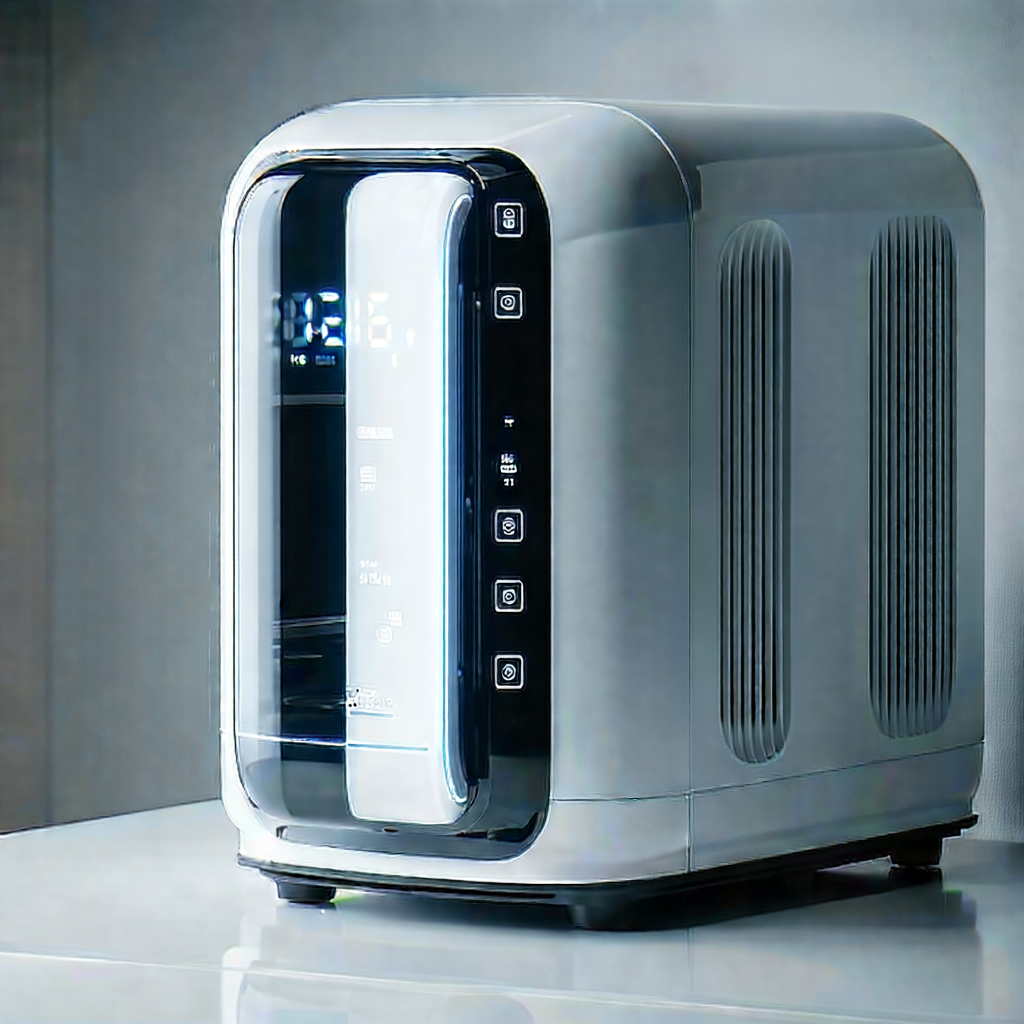 Tech Digital Illustration: Innovative Smart Appliance Design With White Microwave