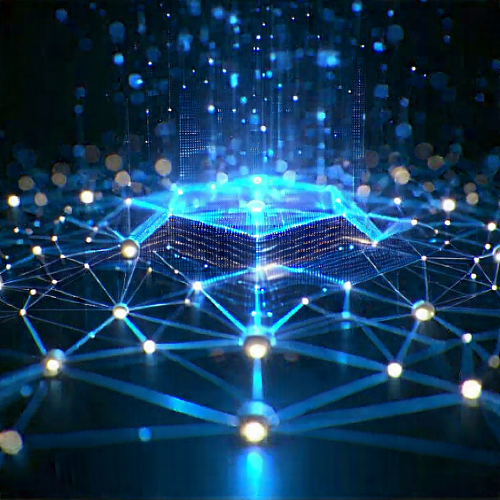 Tech Long Exposure Photography: Blockchain Network Visualization With Image, There