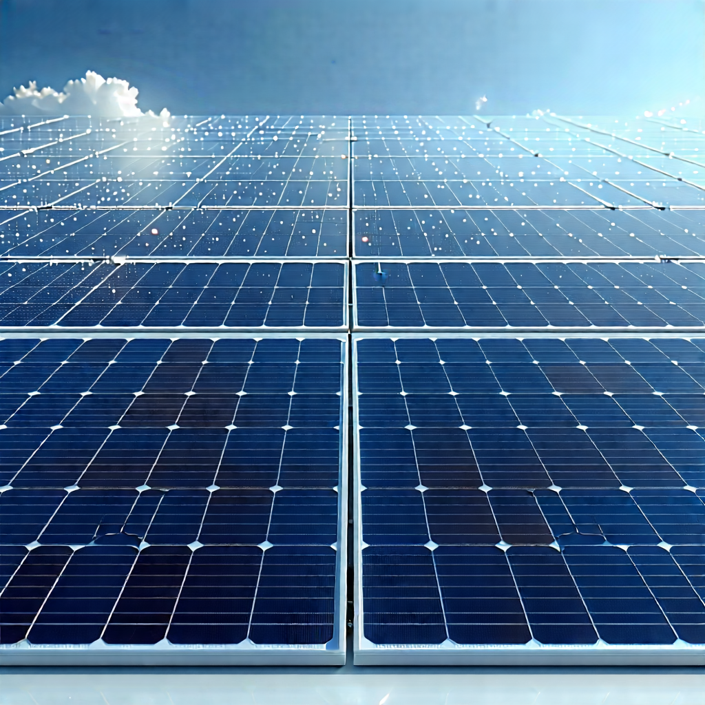 Tech Commercial Photography: Solar Panel With (digital:1.25) Particles With Large Solar