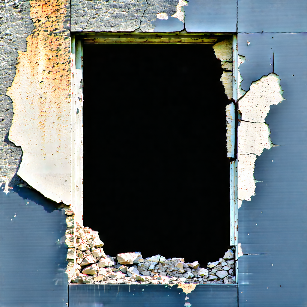 Abstract Landscape Photography: Decay Represented Through Textural Contrasts With Window Large