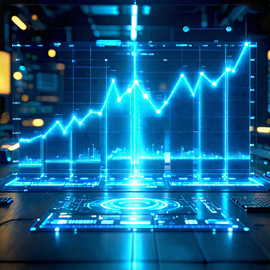 Tech Professional Photography: Financial Technology In Tech Office With Computer Screen