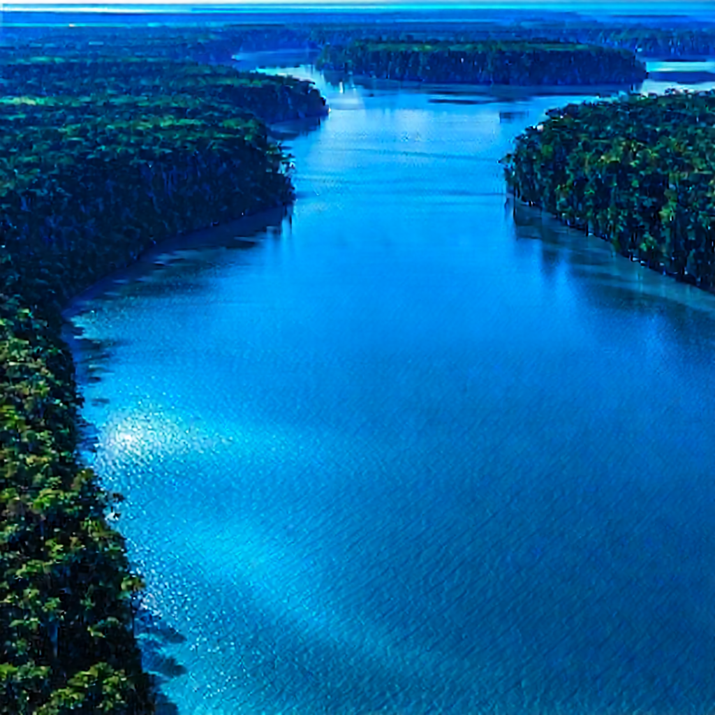 Nature Drone Photography: Crystal clear lake surrounded by lush vegetation