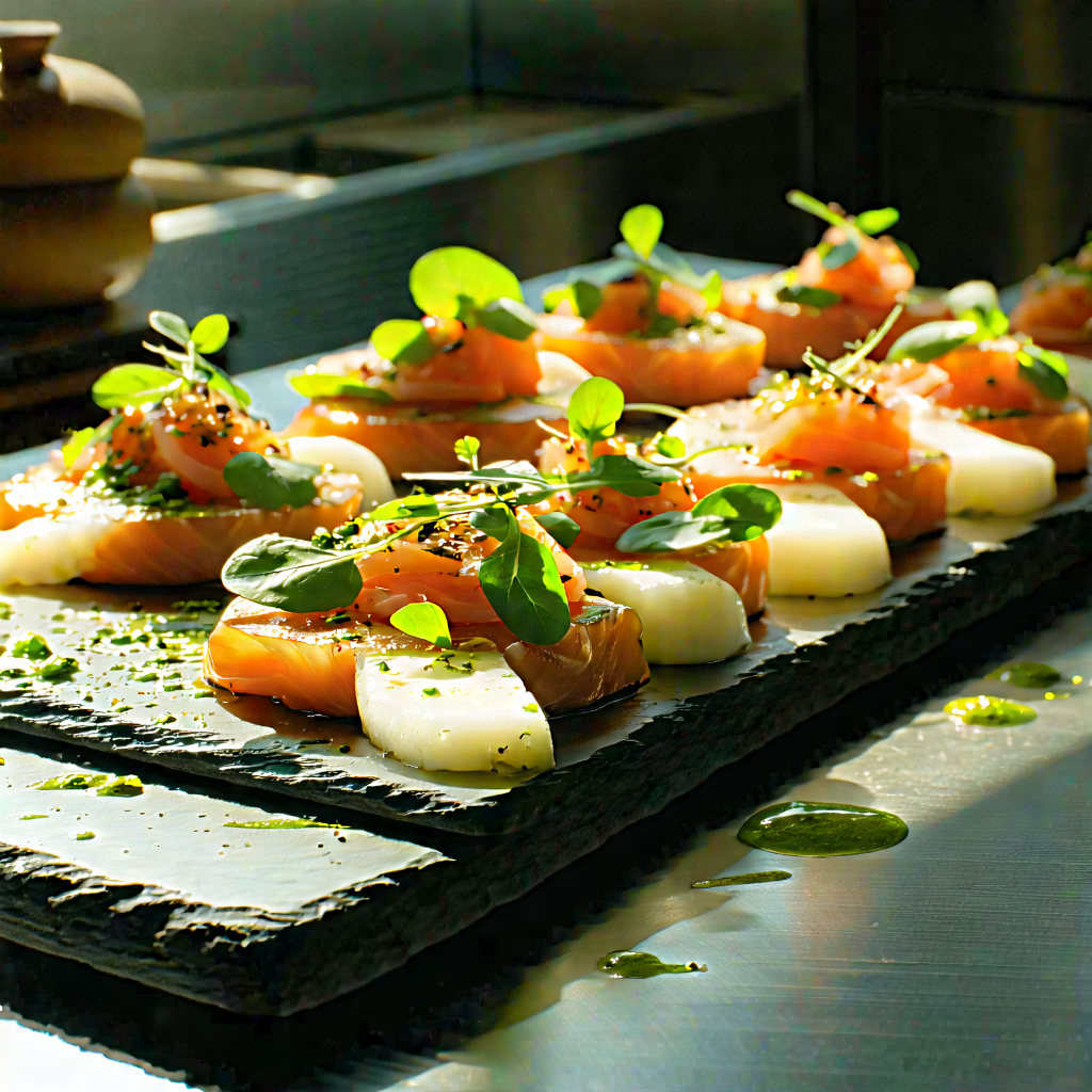 Lifestyle Advertising Photography: Farm-to-table Meal Prepared With Artistic Presentation With Dining Table