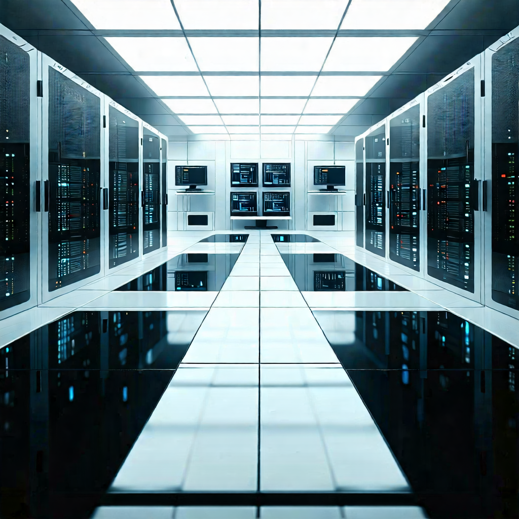 Tech Geometric Design: Futuristic server room