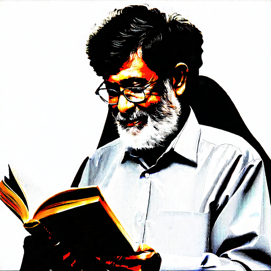 Lifestyle Flat Design: Senior adult enjoying reading