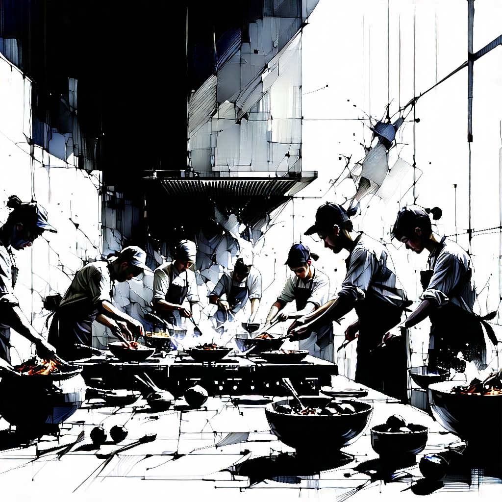 Lifestyle Etching: Cooking Class With Colleagues With Image, Group