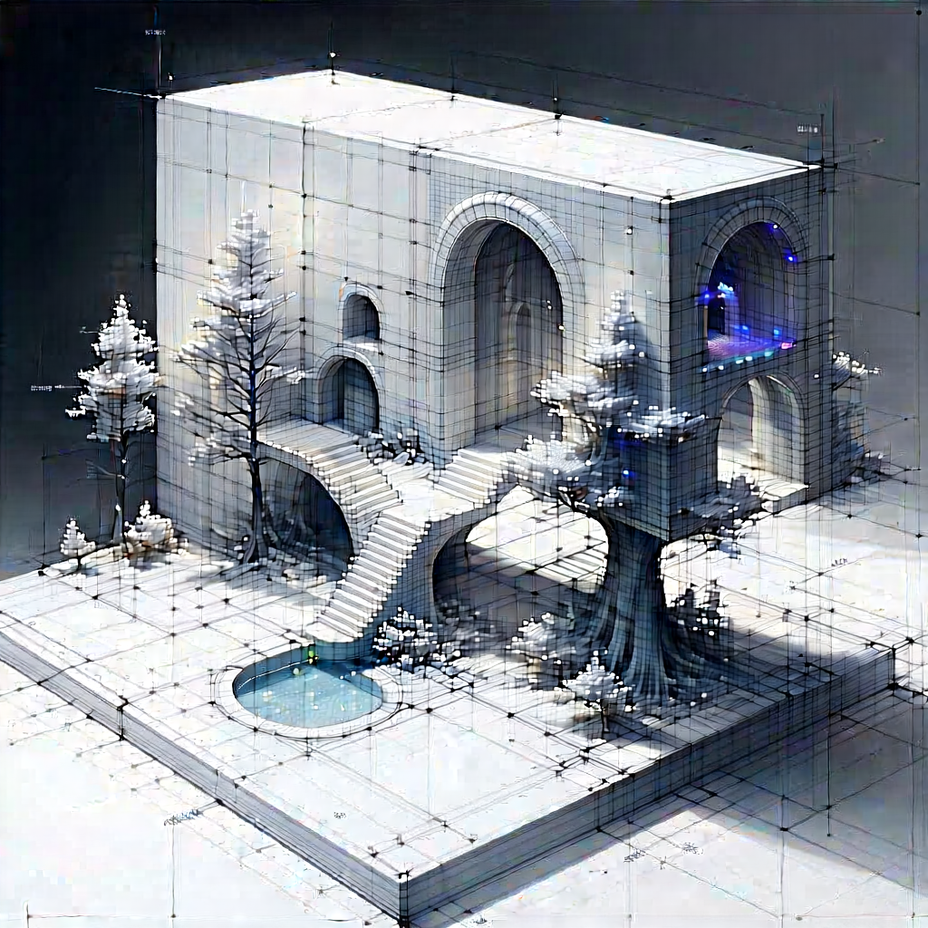 Tech Pencil Sketch: Artificial intelligence visualization