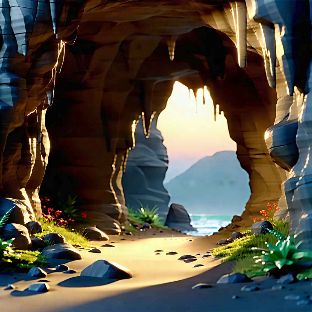 Nature Cinema 4d: Cave Entrance In Summer With Image, There