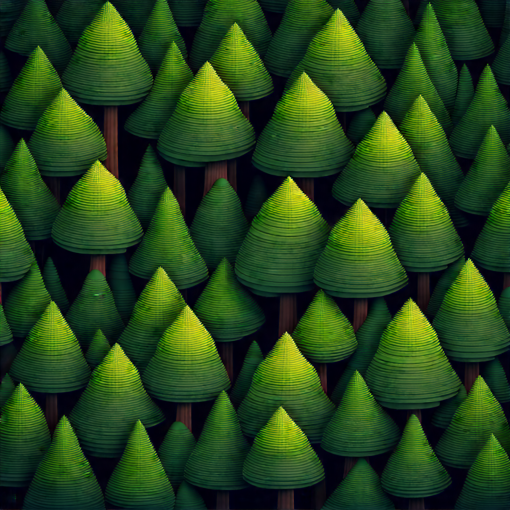 Nature Isometric Design: Aerial View Of Forest Canopy With Large Group