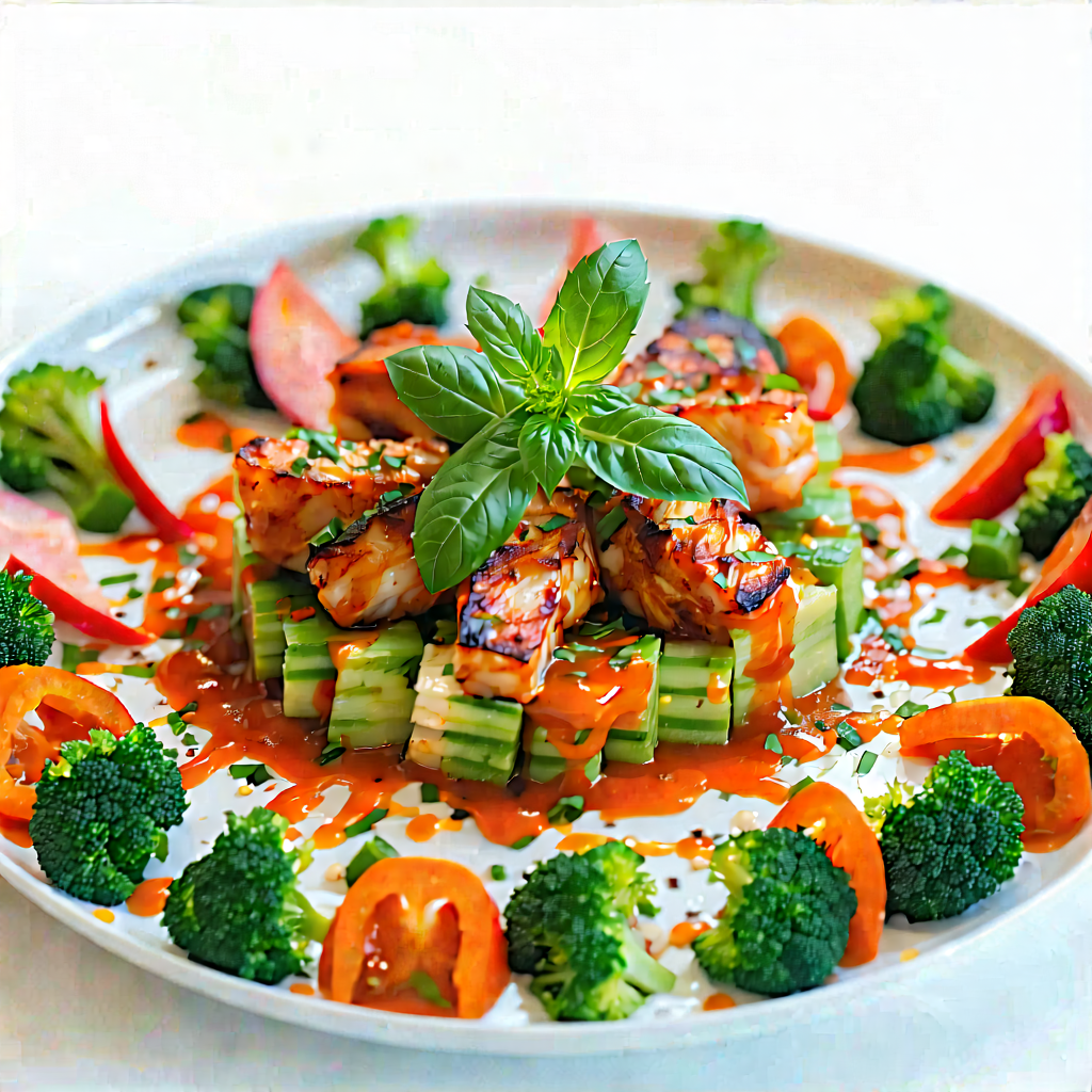 Lifestyle Tilt-shift Photography: Plant-based Dish Prepared With Fresh Ingredients With White Plate