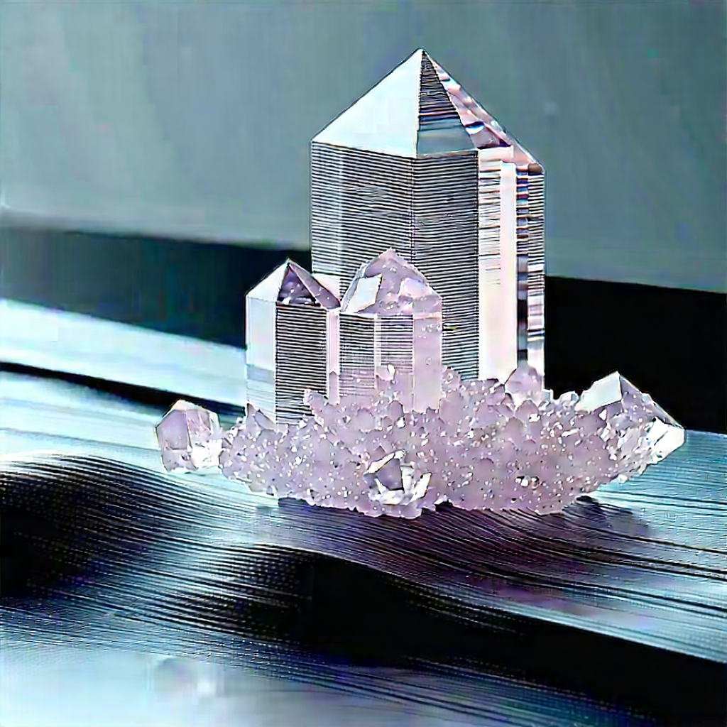 Abstract Minimalist Design: Macro View Of Crystalline Structure With Large, Shiny,