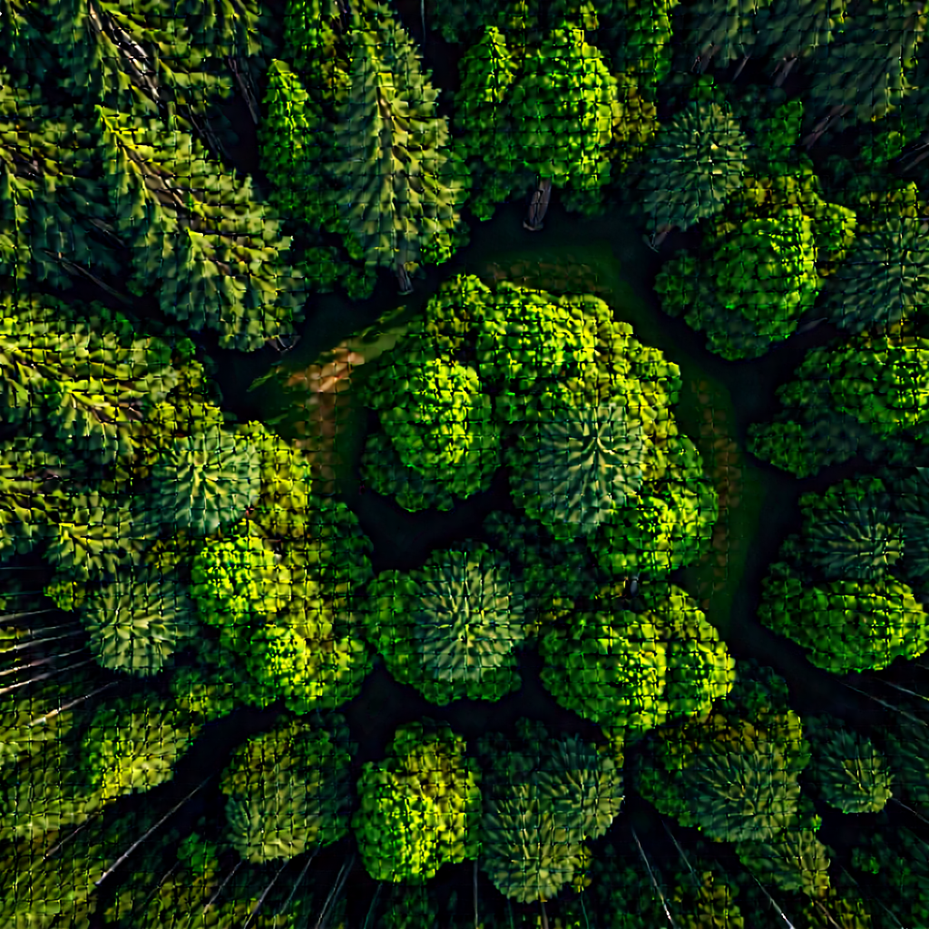 Nature Concept Art: Aerial view of (forest:1.12) canopy
