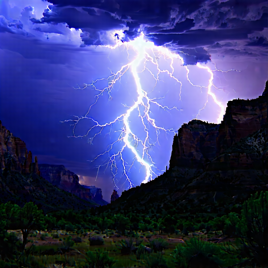 Nature Landscape Photography: Lightning Over Canyon Floor With Captures Beautiful