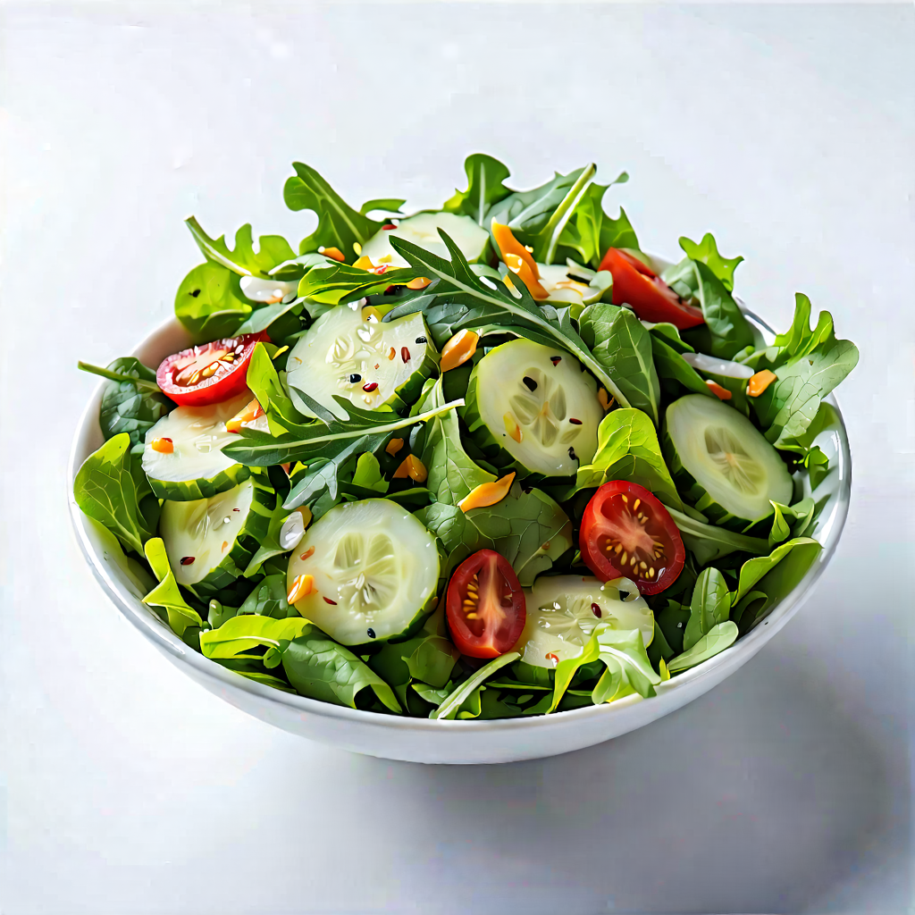 Lifestyle Professional Photography: Fresh Salad Prepared With Fresh Ingredients With Large Bowl