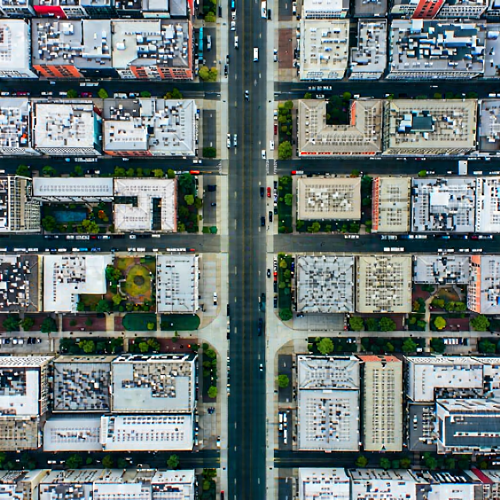 Urban Commercial Photography: Aerial view of urban renewal area