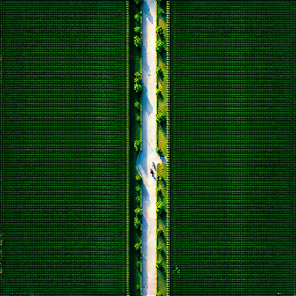 Urban Voxel Art: Aerial view of central park