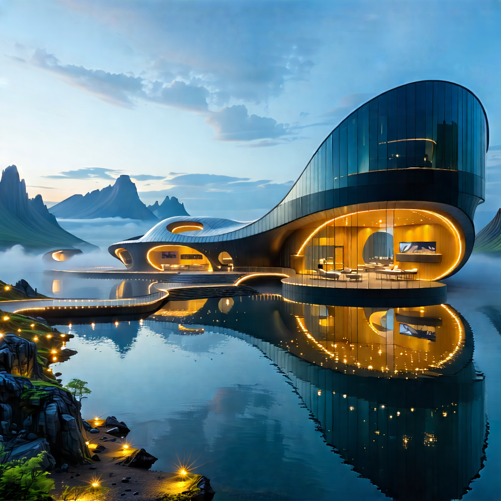 Tech Landscape Photography: Futuristic innovation hub