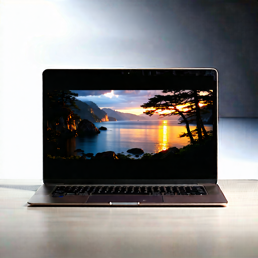 Tech Macro Photography: Laptop With Streaming Content With Laptop Computer