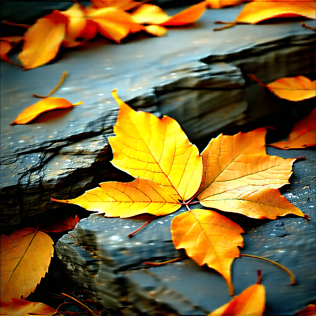 Nature Editorial Photography: Autumn leaves in rocky terrain