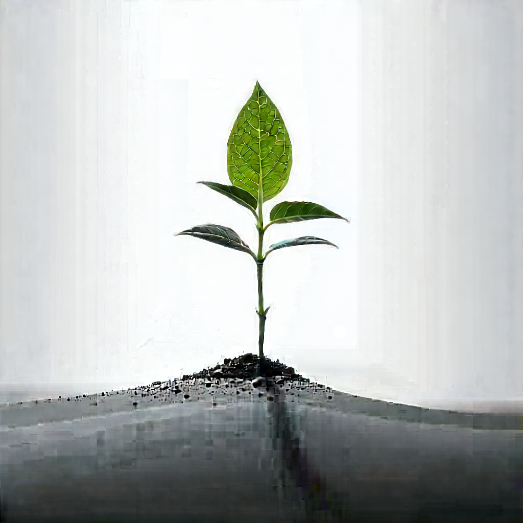 Abstract Advertising Photography: Growth Represented Through Negative Space With Small Green