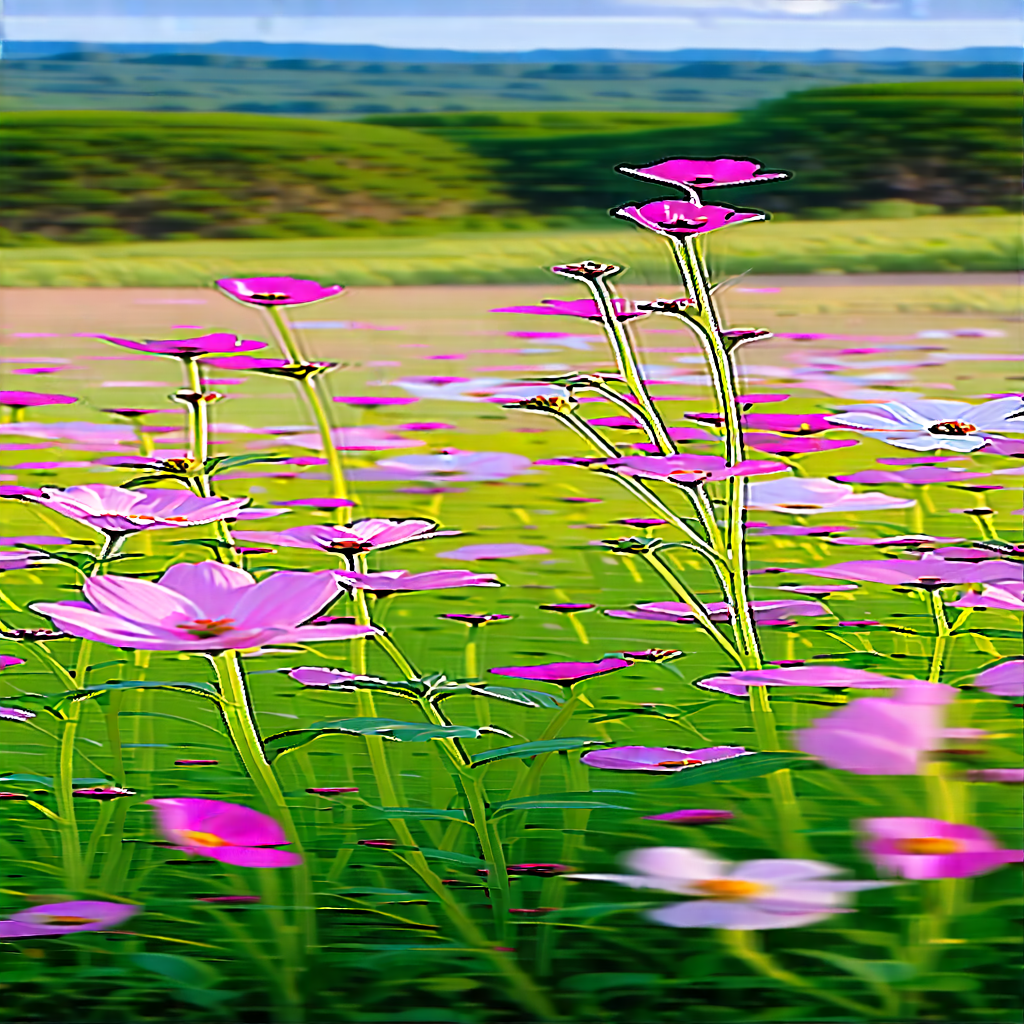 Nature Product Photography: Wildflowers In Natural Setting With Beautiful Field