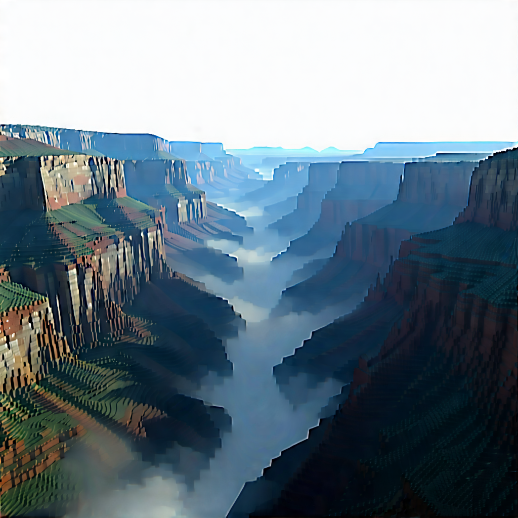 Nature Low Poly: Mist Over Canyon Floor With Computer-generated (cgi)