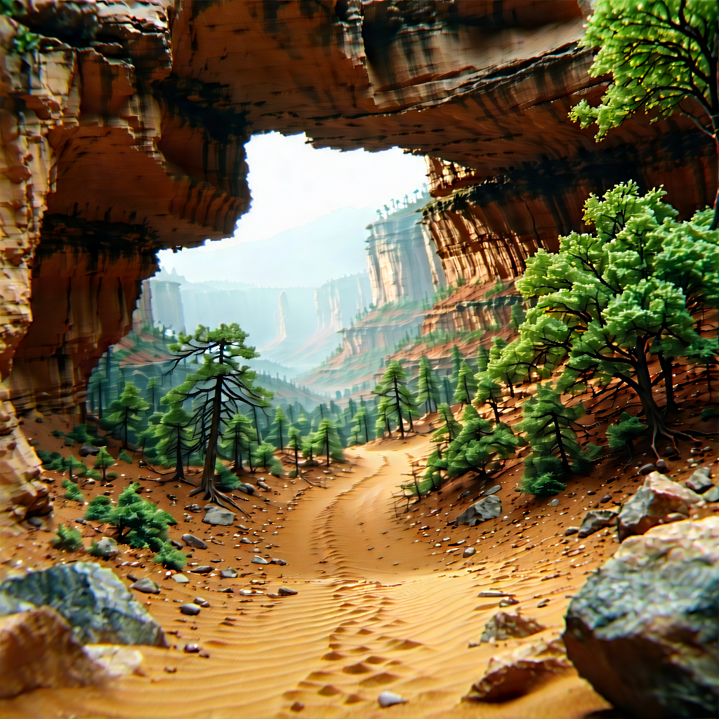 Nature Tilt-shift Photography: Natural Arch In Dry Season With Image, There