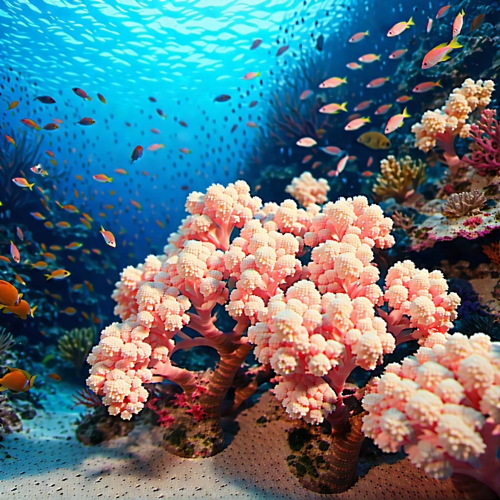 Nature Graphic Design: Coral reef in spring bloom